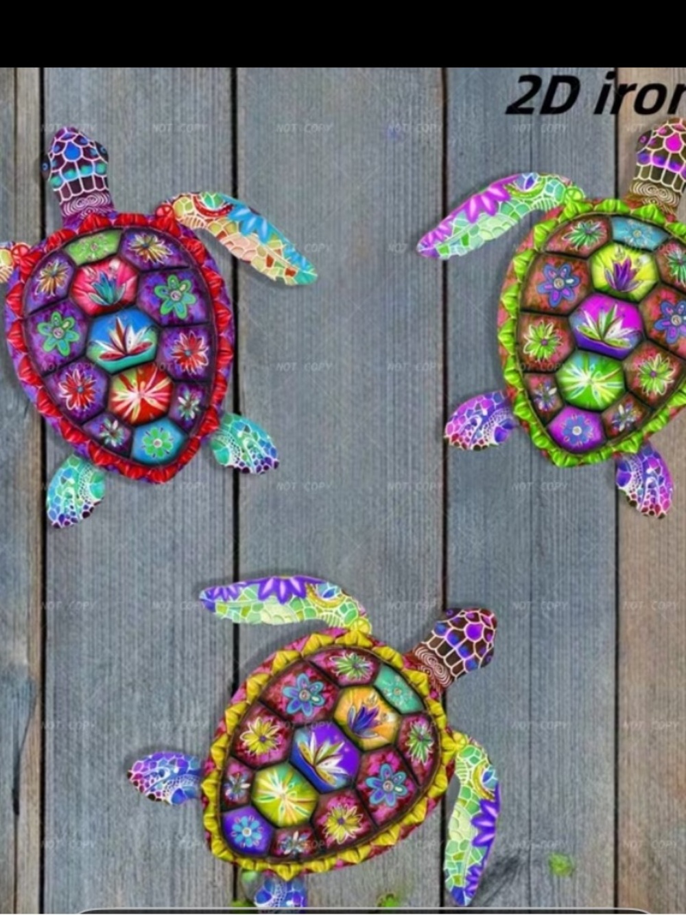 Colorful Turtle Wall Art Three-Piece Set
